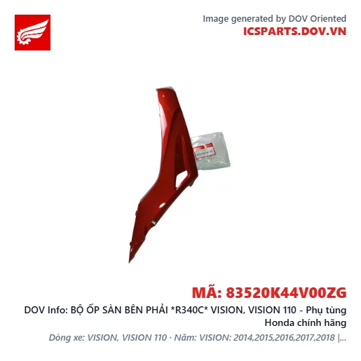 BỘ ỐP SÀN BÊN PHẢI *R340C* VISION, VISION 110 - Phụ tùng Honda chính hãng