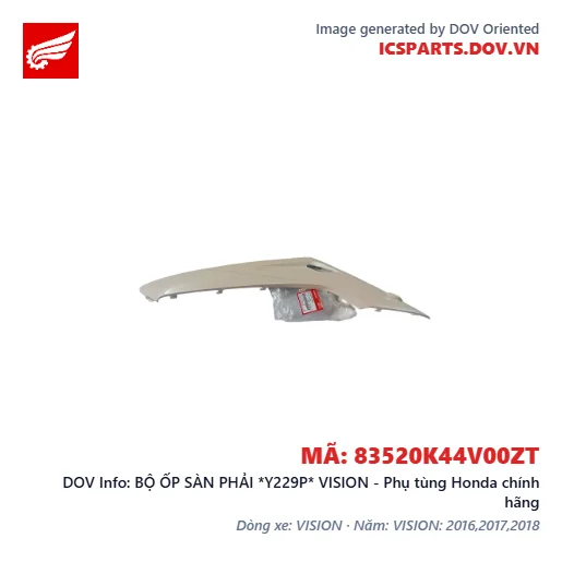 BỘ ỐP SÀN PHẢI *Y229P* VISION - Phụ tùng Honda chính hãng