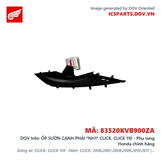 ỐP SƯỜN CẠNH PHẢI *NH1* CLICK, CLICK 110 - Phụ tùng Honda chính hãng