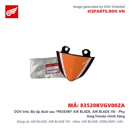 Bộ ốp đuôi sau *PB383M* AIR BLADE, AIR BLADE 110 - Phụ tùng Honda chính hãng