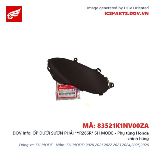 ỐP DƯỚI SƯỜN PHẢI *YR286R* SH MODE - Phụ tùng Honda chính hãng