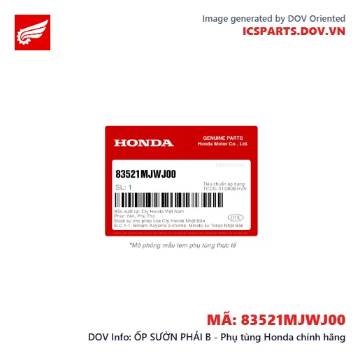 ỐP SƯỜN PHẢI B - Phụ tùng Honda chính hãng