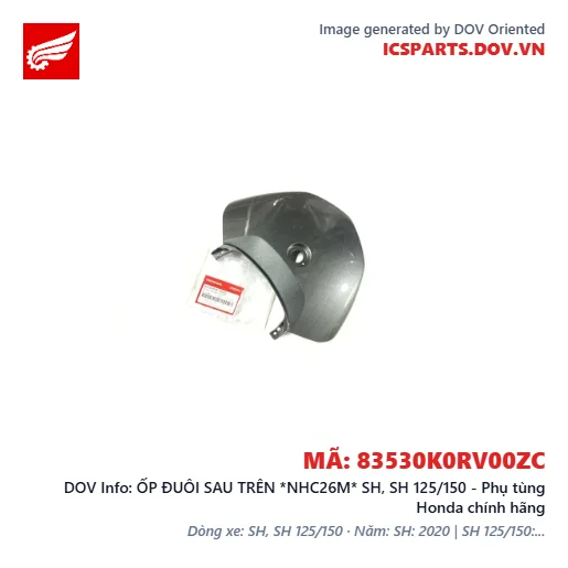 ỐP ĐUÔI SAU TRÊN *NHC26M* SH, SH 125/150 - Phụ tùng Honda chính hãng
