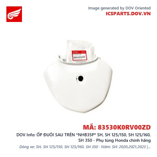 ỐP ĐUÔI SAU TRÊN *NHB35P* SH, SH 125/150, SH 125/160, SH 350 - Phụ tùng Honda chính hãng