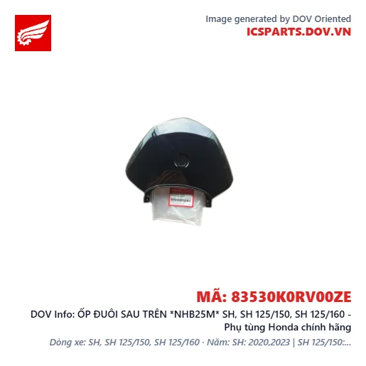 ỐP ĐUÔI SAU TRÊN *NHB25M* SH, SH 125/150, SH 125/160 - Phụ tùng Honda chính hãng