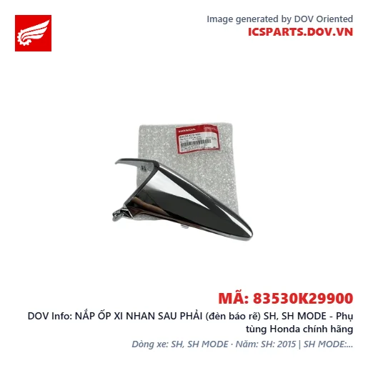 NẮP ỐP XI NHAN SAU PHẢI (đèn báo rẽ) SH, SH MODE - Phụ tùng Honda chính hãng