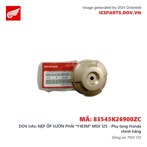 NẸP ỐP SƯỜN PHẢI *Y183M* MSX 125 - Phụ tùng Honda chính hãng
