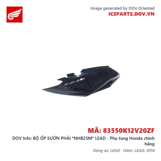 BỘ ỐP SƯỜN PHẢI *NHB25M* LEAD - Phụ tùng Honda chính hãng