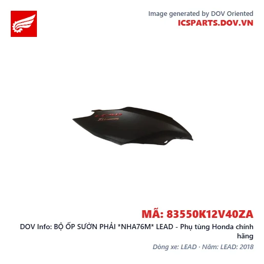 BỘ ỐP SƯỜN PHẢI *NHA76M* LEAD - Phụ tùng Honda chính hãng