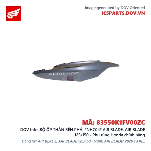 BỘ ỐP THÂN BÊN PHẢI *NHC04* AIR BLADE, AIR BLADE 125/150 - Phụ tùng Honda chính hãng