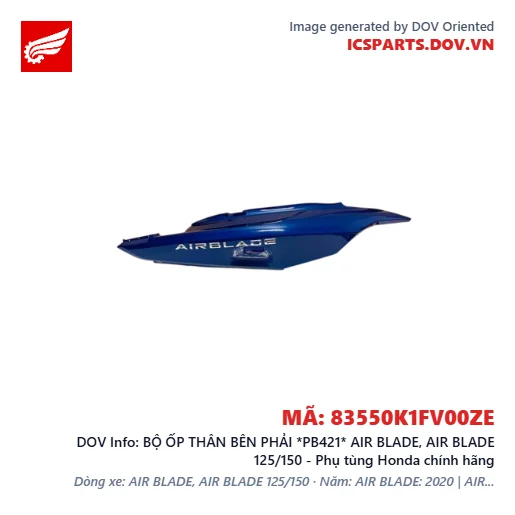 BỘ ỐP THÂN BÊN PHẢI *PB421* AIR BLADE, AIR BLADE 125/150 - Phụ tùng Honda chính hãng