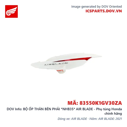 BỘ ỐP THÂN BÊN PHẢI *NHB35* AIR BLADE - Phụ tùng Honda chính hãng