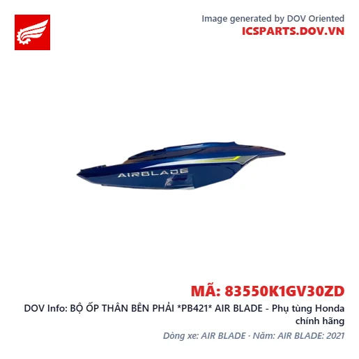 BỘ ỐP THÂN BÊN PHẢI *PB421* AIR BLADE - Phụ tùng Honda chính hãng