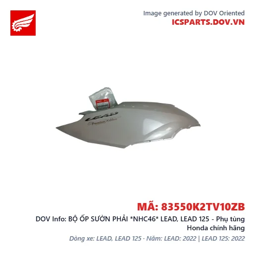 BỘ ỐP SƯỜN PHẢI *NHC46* LEAD, LEAD 125 - Phụ tùng Honda chính hãng