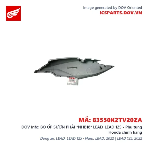 BỘ ỐP SƯỜN PHẢI *NHB18* LEAD, LEAD 125 - Phụ tùng Honda chính hãng