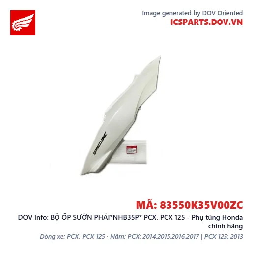 BỘ ỐP SƯỜN PHẢI*NHB35P* PCX, PCX 125 - Phụ tùng Honda chính hãng