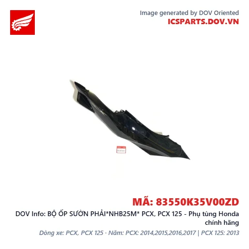 BỘ ỐP SƯỜN PHẢI*NHB25M* PCX, PCX 125 - Phụ tùng Honda chính hãng