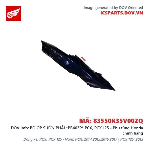 BỘ ỐP SƯỜN PHẢI *PB403P* PCX, PCX 125 - Phụ tùng Honda chính hãng