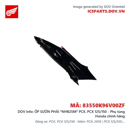 ỐP SƯỜN PHẢI *NHB25M* PCX, PCX 125/150 - Phụ tùng Honda chính hãng