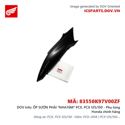ỐP SƯỜN PHẢI *NHA76M* PCX, PCX 125/150 - Phụ tùng Honda chính hãng