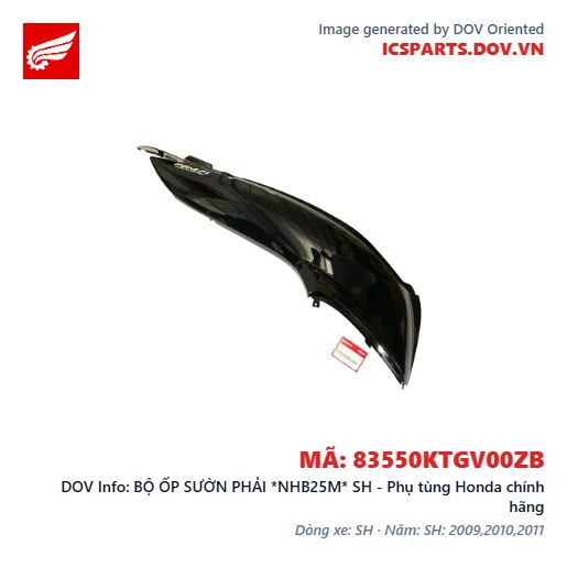 BỘ ỐP SƯỜN PHẢI *NHB25M* SH - Phụ tùng Honda chính hãng