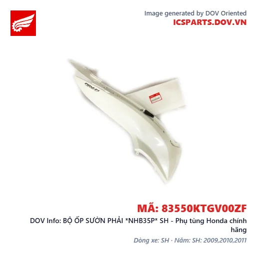 BỘ ỐP SƯỜN PHẢI *NHB35P* SH - Phụ tùng Honda chính hãng