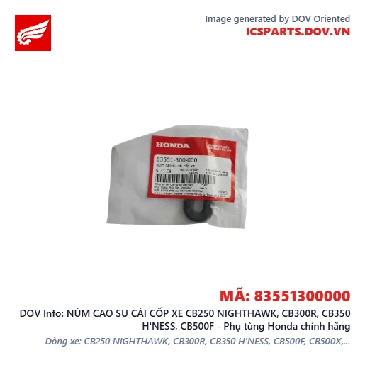 NÚM CAO SU CÀI CỐP XE CB250 NIGHTHAWK, CB300R, CB350 H'NESS, CB500F - Phụ tùng Honda chính hãng