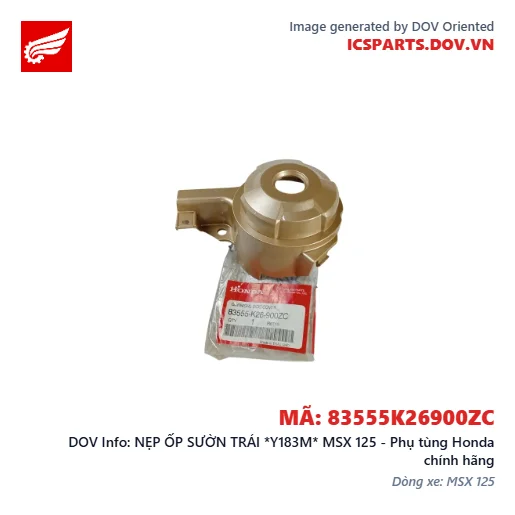 NẸP ỐP SƯỜN TRÁI *Y183M* MSX 125 - Phụ tùng Honda chính hãng