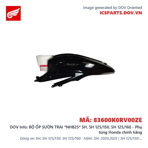BỘ ỐP SƯỜN TRÁI *NHB25* SH, SH 125/150, SH 125/160 - Phụ tùng Honda chính hãng