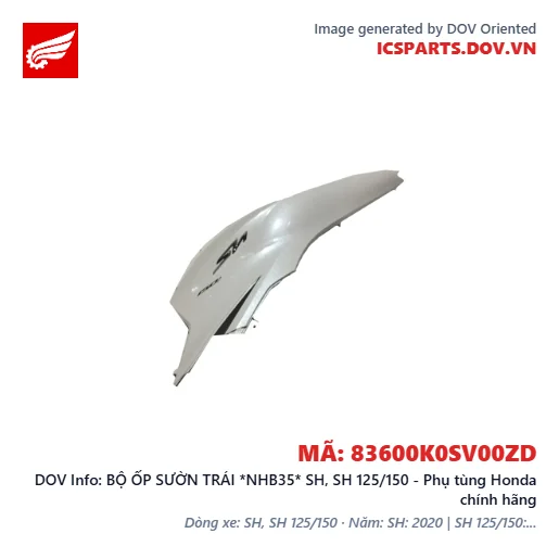 BỘ ỐP SƯỜN TRÁI *NHB35* SH, SH 125/150 - Phụ tùng Honda chính hãng
