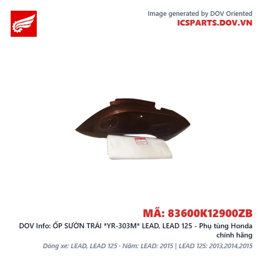 ỐP SƯỜN TRÁI *YR-303M* LEAD, LEAD 125 - Phụ tùng Honda chính hãng