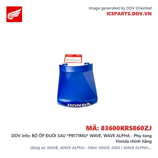 BỘ ỐP ĐUÔI SAU *PB171MU* WAVE, WAVE ALPHA - Phụ tùng Honda chính hãng