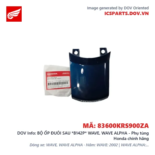 BỘ ỐP ĐUÔI SAU *B142P* WAVE, WAVE ALPHA - Phụ tùng Honda chính hãng