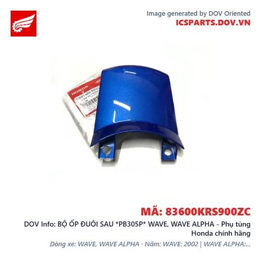 BỘ ỐP ĐUÔI SAU *PB305P* WAVE, WAVE ALPHA - Phụ tùng Honda chính hãng