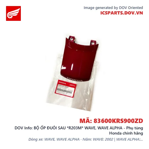 BỘ ỐP ĐUÔI SAU *R203M* WAVE, WAVE ALPHA - Phụ tùng Honda chính hãng