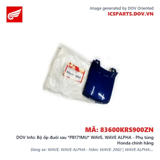 Bộ ốp đuôi sau *PB171MU* WAVE, WAVE ALPHA - Phụ tùng Honda chính hãng