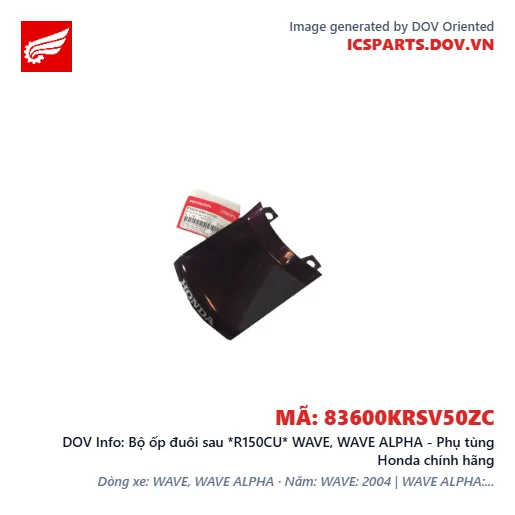 Bộ ốp đuôi sau *R150CU* WAVE, WAVE ALPHA - Phụ tùng Honda chính hãng