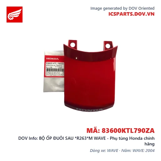 BỘ ỐP ĐUÔI SAU *R263*M WAVE - Phụ tùng Honda chính hãng
