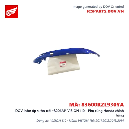 ốp sườn trái *B206M* VISION 110 - Phụ tùng Honda chính hãng