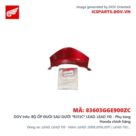 BỘ ỐP ĐUÔI SAU DƯỚI *R313C* LEAD, LEAD 110 - Phụ tùng Honda chính hãng