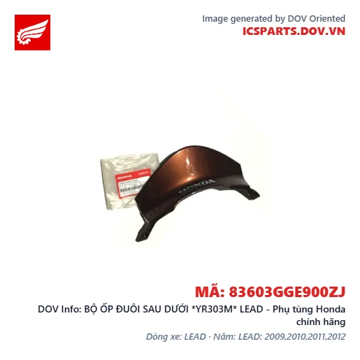 BỘ ỐP ĐUÔI SAU DƯỚI *YR303M* LEAD - Phụ tùng Honda chính hãng