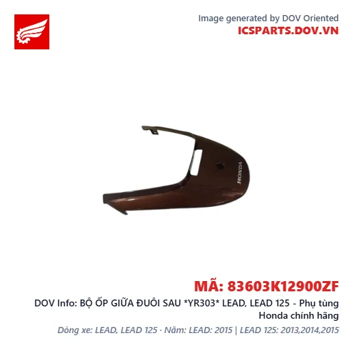 BỘ ỐP GIỮA ĐUÔI SAU *YR303* LEAD, LEAD 125 - Phụ tùng Honda chính hãng