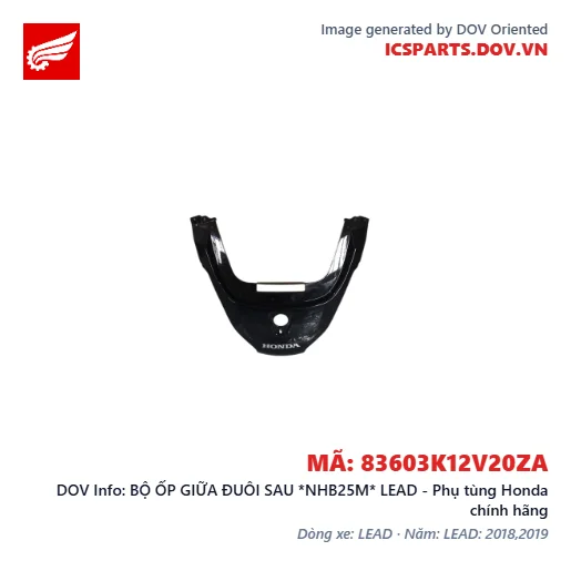 BỘ ỐP GIỮA ĐUÔI SAU *NHB25M* LEAD - Phụ tùng Honda chính hãng