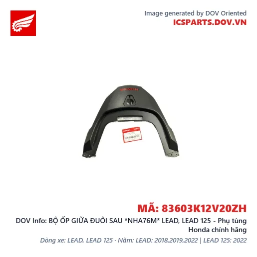 BỘ ỐP GIỮA ĐUÔI SAU *NHA76M* LEAD, LEAD 125 - Phụ tùng Honda chính hãng