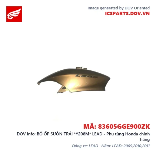 BỘ ỐP SƯỜN TRÁI *Y208M* LEAD - Phụ tùng Honda chính hãng