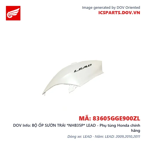 BỘ ỐP SƯỜN TRÁI *NHB35P* LEAD - Phụ tùng Honda chính hãng