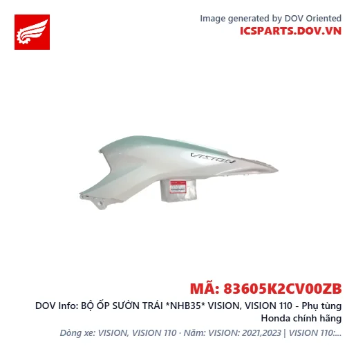 BỘ ỐP SƯỜN TRÁI *NHB35* VISION, VISION 110 - Phụ tùng Honda chính hãng