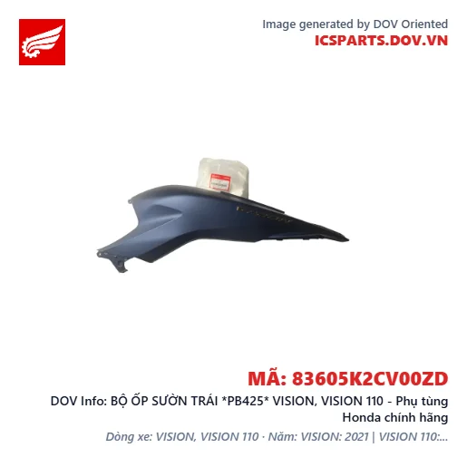 BỘ ỐP SƯỜN TRÁI *PB425* VISION, VISION 110 - Phụ tùng Honda chính hãng