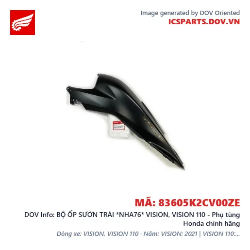 BỘ ỐP SƯỜN TRÁI *NHA76* VISION, VISION 110 - Phụ tùng Honda chính hãng