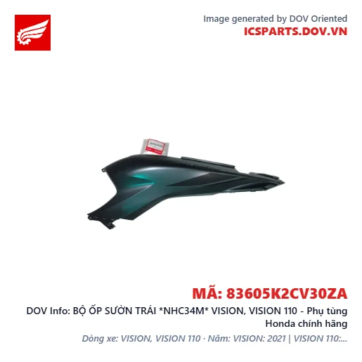 BỘ ỐP SƯỜN TRÁI *NHC34M* VISION, VISION 110 - Phụ tùng Honda chính hãng